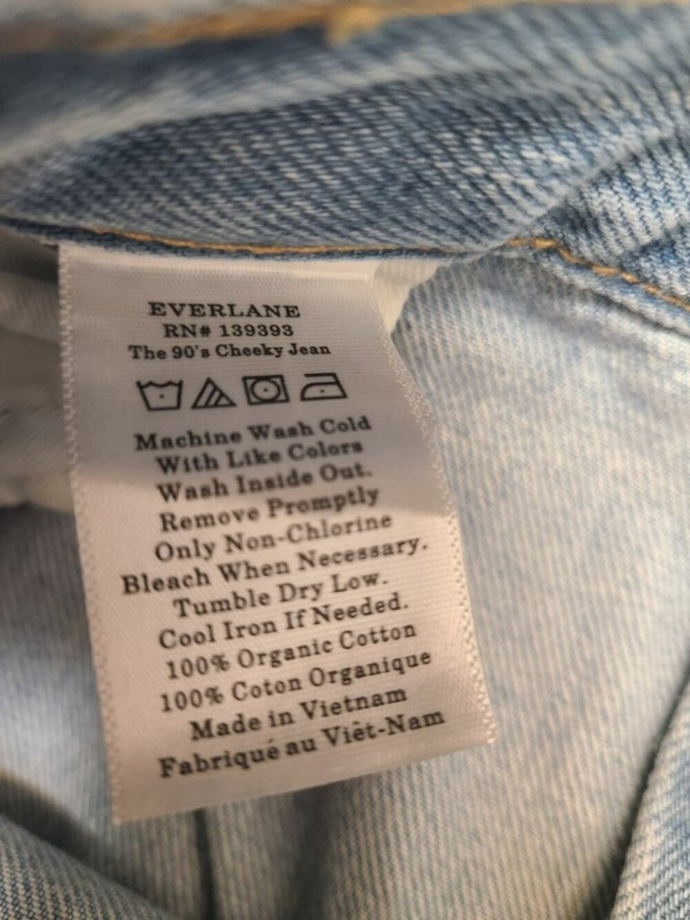 Everlane Womens 90s Cheeky Jeans Size 33 High Rise Straight Organic - Picture 12 of 12